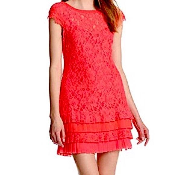 Jessica Simpson orange lace Mini dress
